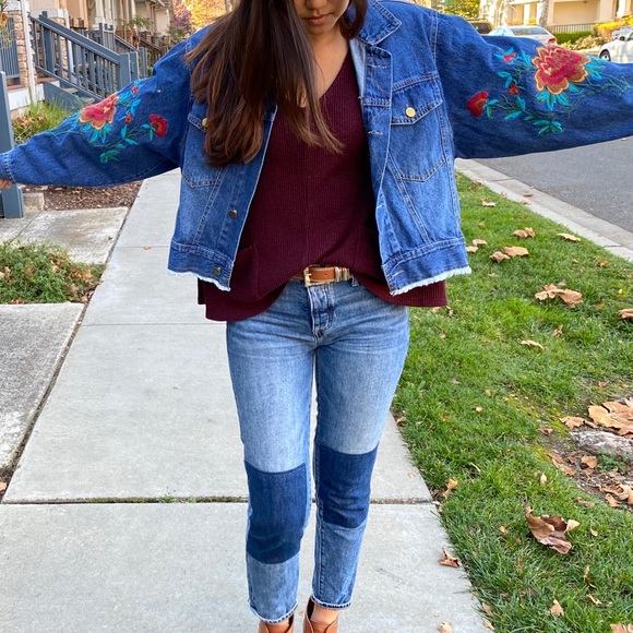 Embroidered Dolman Denim Jacket - Picture 9 of 10